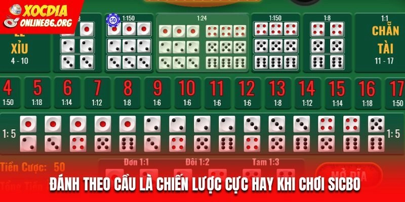 Đánh theo cầu là chiến lược cực hay khi chơi Sicbo