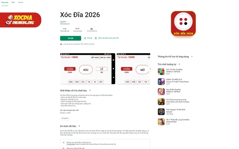 Ảnh game xóc đĩa online với hiệu ứng sinh động