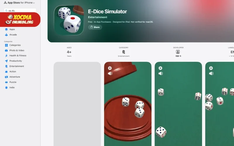 Ứng dụng Xóc đĩa trực tuyến rõ ràng, dễ thao tác trên Appstore